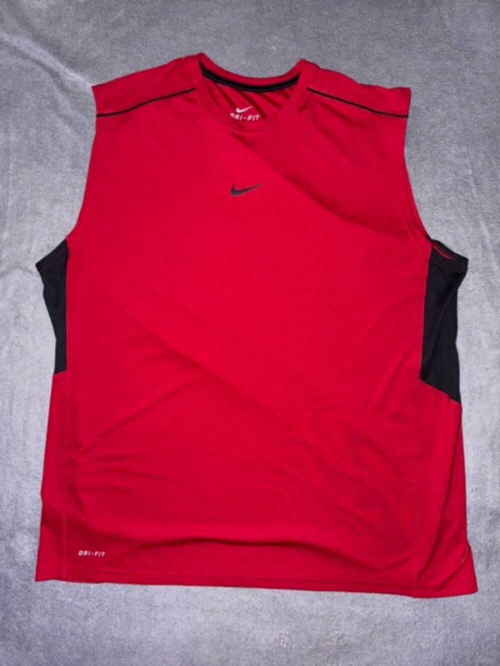 Nike Dri Fit Mens Performance Training Tank Muscle Shirt Size XXL Red Black
